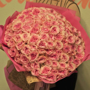 Bouquet 101 peony roses Pink O'Hara buy with delivery