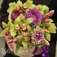 Bouquet in a box Purple style buy with delivery