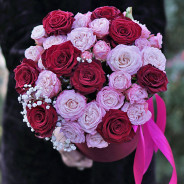 Box with peony roses Madam buy with delivery