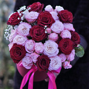Box with peony roses Madam buy with delivery
