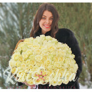 A bouquet of white roses 101 "white Naomi" buy with delivery