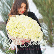 A bouquet of white roses 101 "white Naomi" buy with delivery