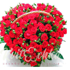 Сердце из роз в корзине Признание3 