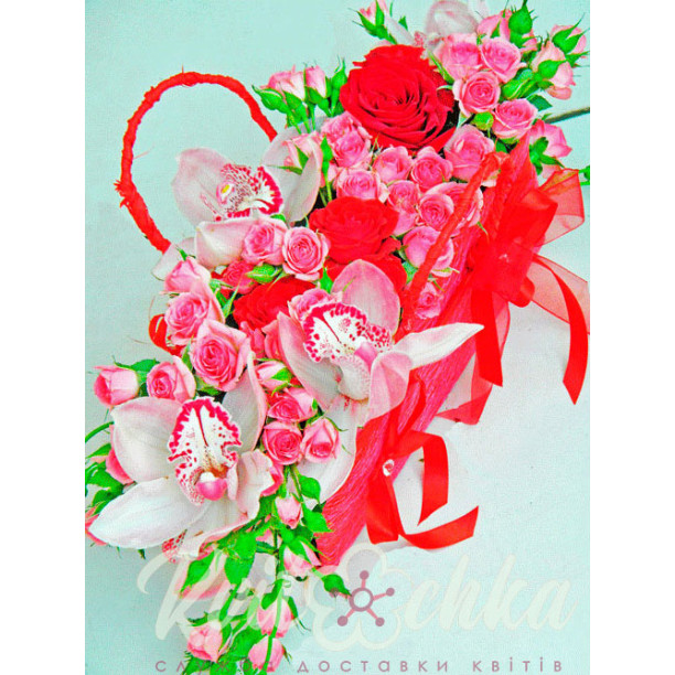 Arrangement with orchids Handbag 1 buy with delivery