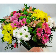 Basket with chrysanthemums " Semitsvetik"