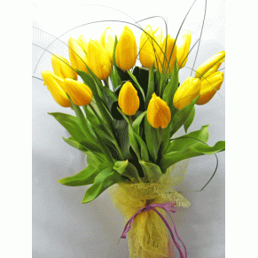 Bouquet of yellow tulips 15 pieces